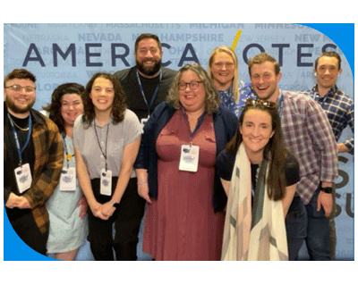 Julia with members of our team at the America Votes State Summit.