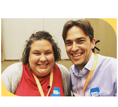 Julia with a coworker at Netroots Nation.